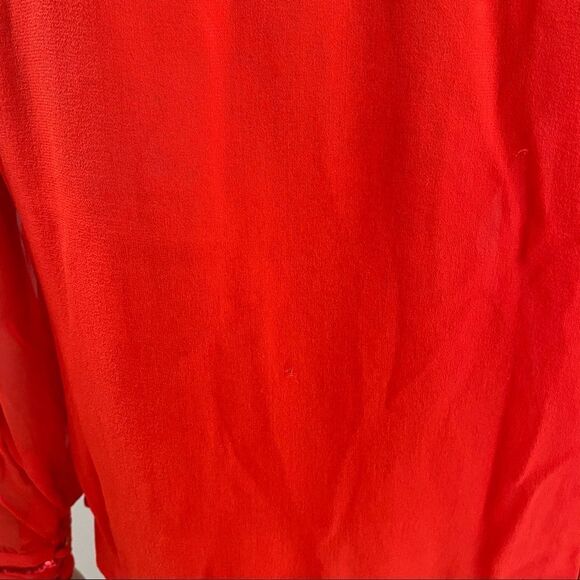 Celine Paris Vintage Red Button Down Silk Blouse S - Picture 10 of 12
